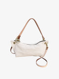 Blair-East West Shoulder Bag, Cream Woven Leather